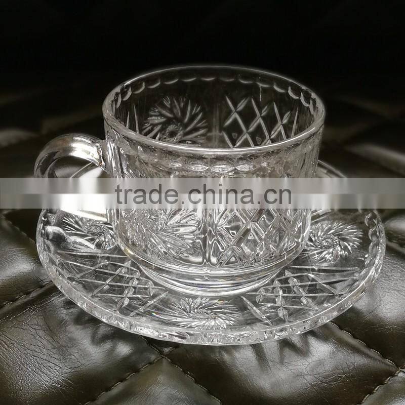 160ml Glass Coffee Cup with Saucer Turkish Tea Glass