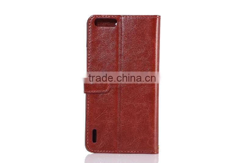 Hot sale leather phone case for Huawei Honor 6 P, factory price leather phone case,