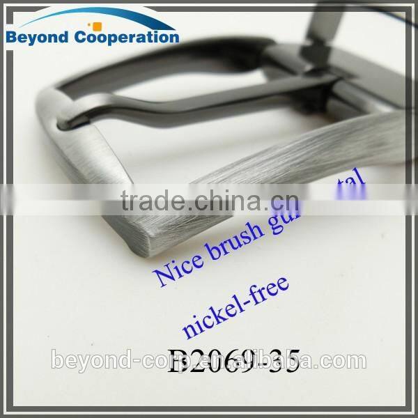 35mm brush gun metal nickel-free whole brushed clip-clasp belt buckle