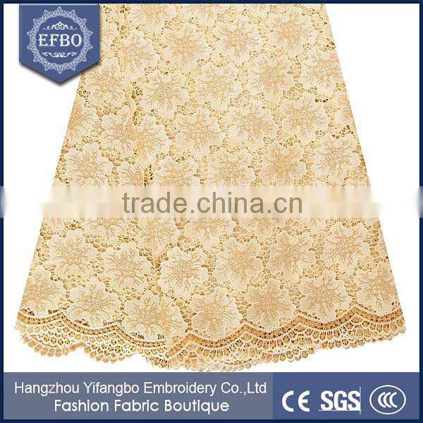 Hot Selling Floral Pattern High Quality Cupion Lace Fabric For Woman Dress
