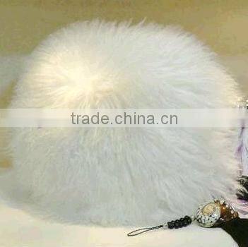 Top Quality Sheep Mongolian Sheep Fur Round Pillow Cushion Chair Decoration