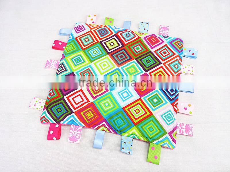 Lovely Diamond Print Mini Rag Blanket Baby Tag Blanket