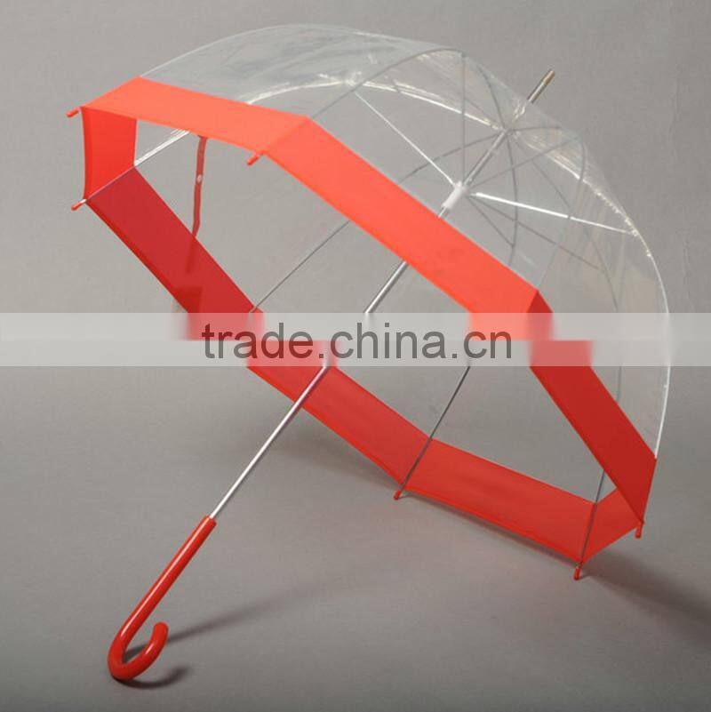 Cheap Target price dome OEM ODM customized logo print Transparent Umbrella