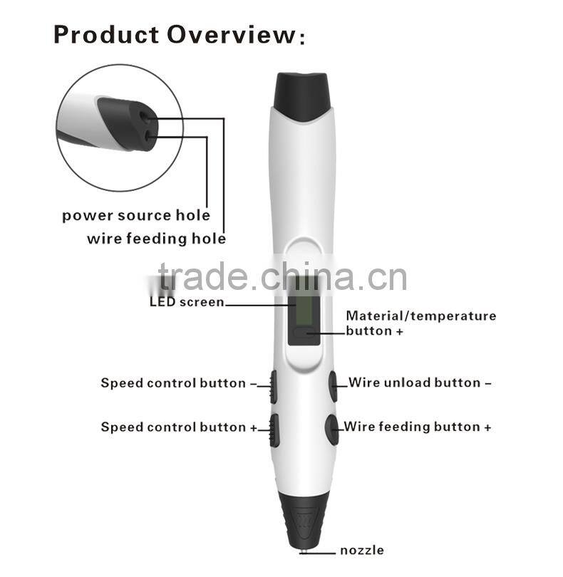 2016 Newest 3D printer pen model 3D Pen Drawing