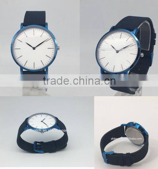 2016 Vintage Super Thin Hot Selling Custom Logo Ultra Thin Watch With Softer Genuine Leather Strap