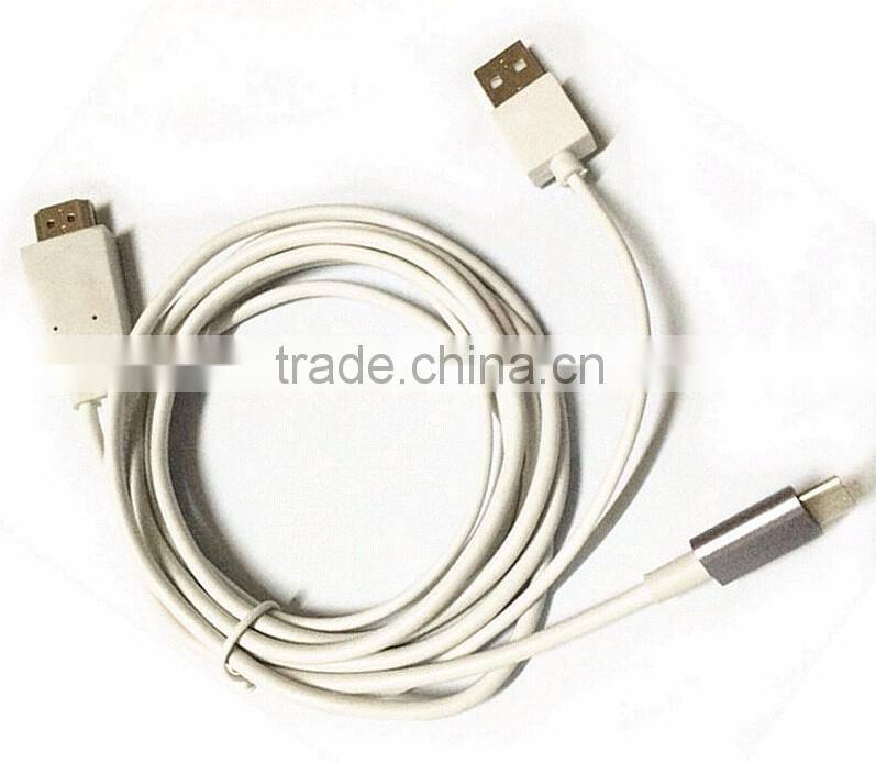 2016 Whosale MHL type-c cable HDTV video cable metal cable for type-c cable HDTV cable