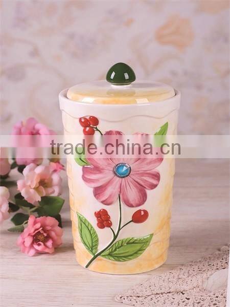 Newest Factory Direct Embossed Ceramic Food Storage Jar