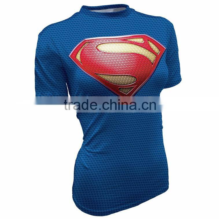 wholesale fashion men custom full sublimation shirt printing tights t-shirts wear/sublimation 100% polyester t-shirt