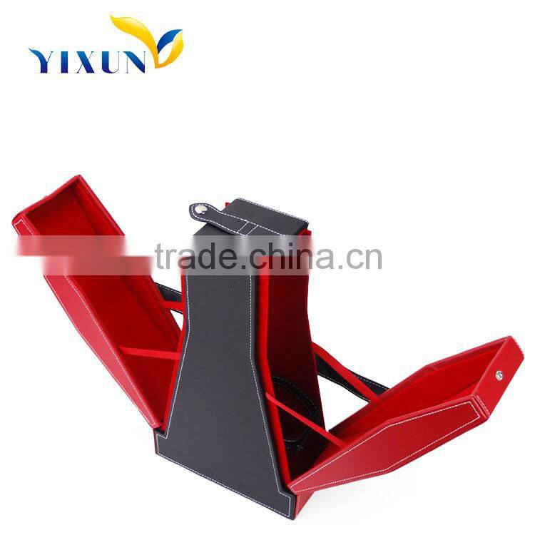 Hot sell PU Leather Wine Box | empty wooden wine box