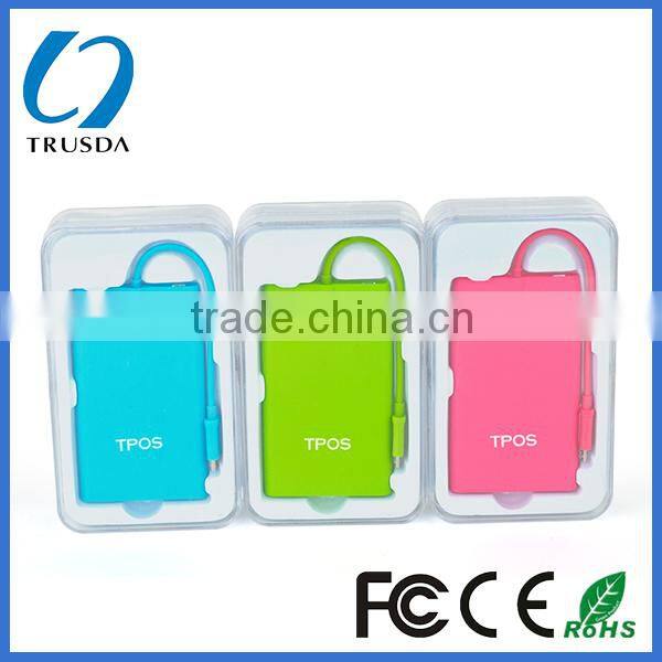 With cable external power bank for samsung galaxy s2