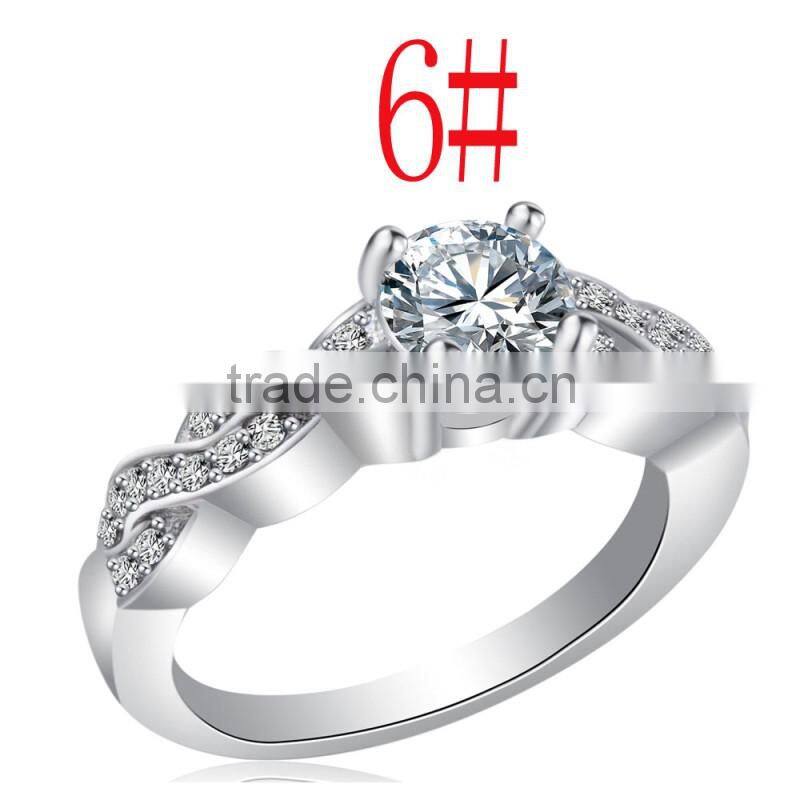 Sparkly Micro Pave Setting Good Quality Zircon Wedding Bands Twisted Ring For Unisex