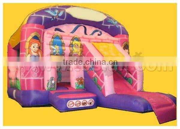 inflatable girls bounce house with slide,inflatable combo A3024