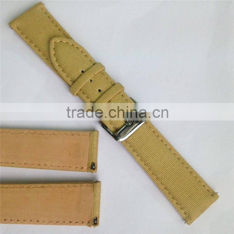 Quick Release Leather Canvas Watch Band Removeable