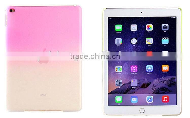 Stylish sample business Gradual change color transfer tablet PC case cover for Apple ipad 6 ipad air 2