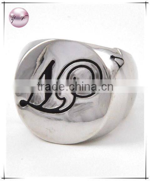 Gold Tone Metal Black Epoxy Lead nickel Compliant Initial W Stretch Ring