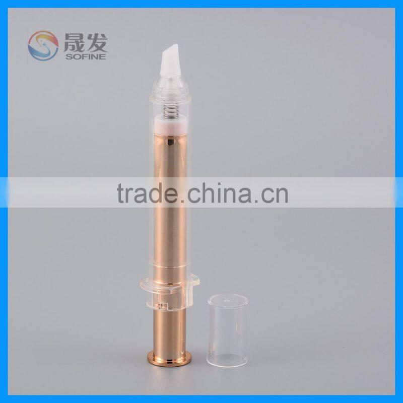 Cosmetic packaging airless pump bottle with needle head