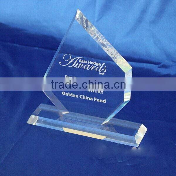 New design high quality clear custom shaped acrylic awards for tabletop