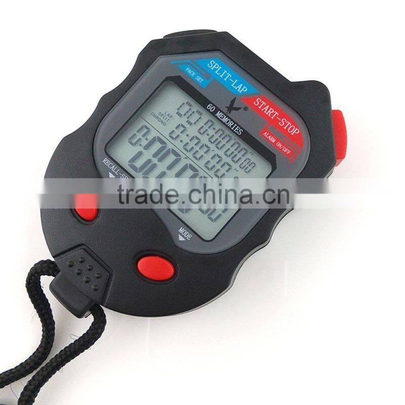 Professional Large 3 Row Display 60 split recallable memory Stopwatch Timer PC560