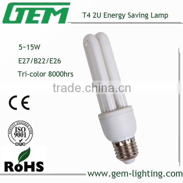 T315w bulb, u shape cfl lamps with E27 lamp base