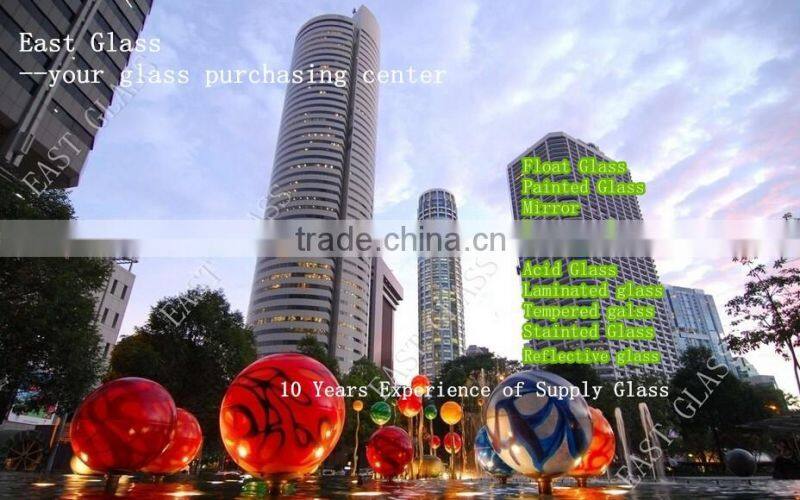 3mm-8mm green Mayflower pattern glass