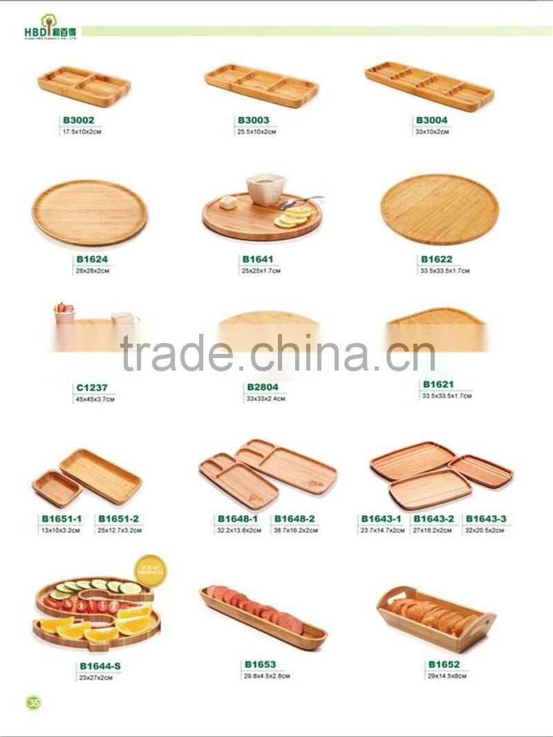 whole|sale hotselling bamboo wood food serving dish tray