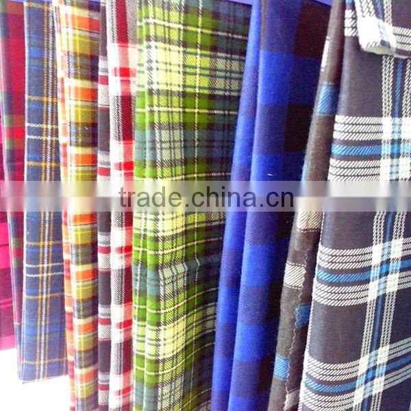 Printed cotton flannel, plaid pattern flannel fabric, ons side brushed flannel for shirts 20s*10s 40*42