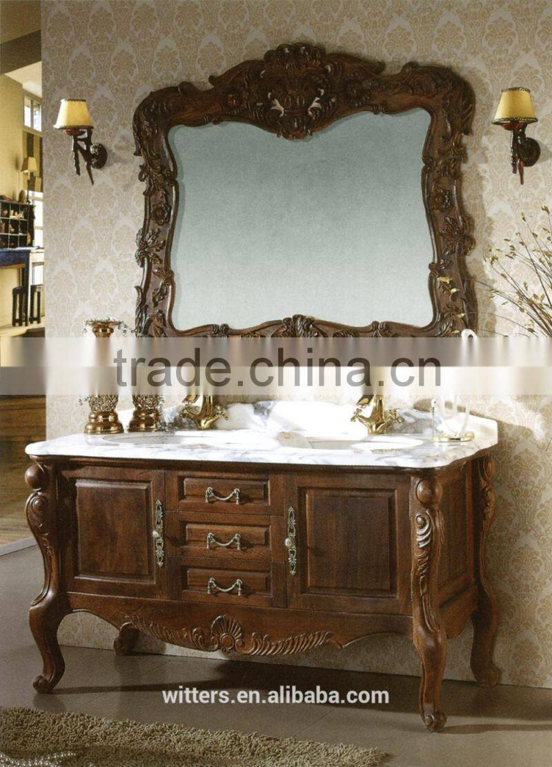 Wooden bathroom vanity remodel in brassWTS204