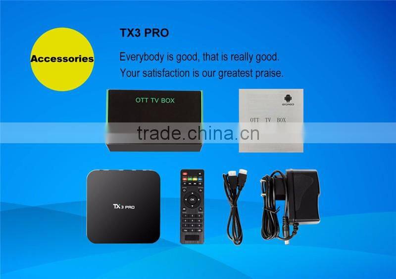 TX3 PRO Smart Tv Box Qbox Hd Receiver Play Store Kodi Android 6.0 Marshmallow Tv Box
