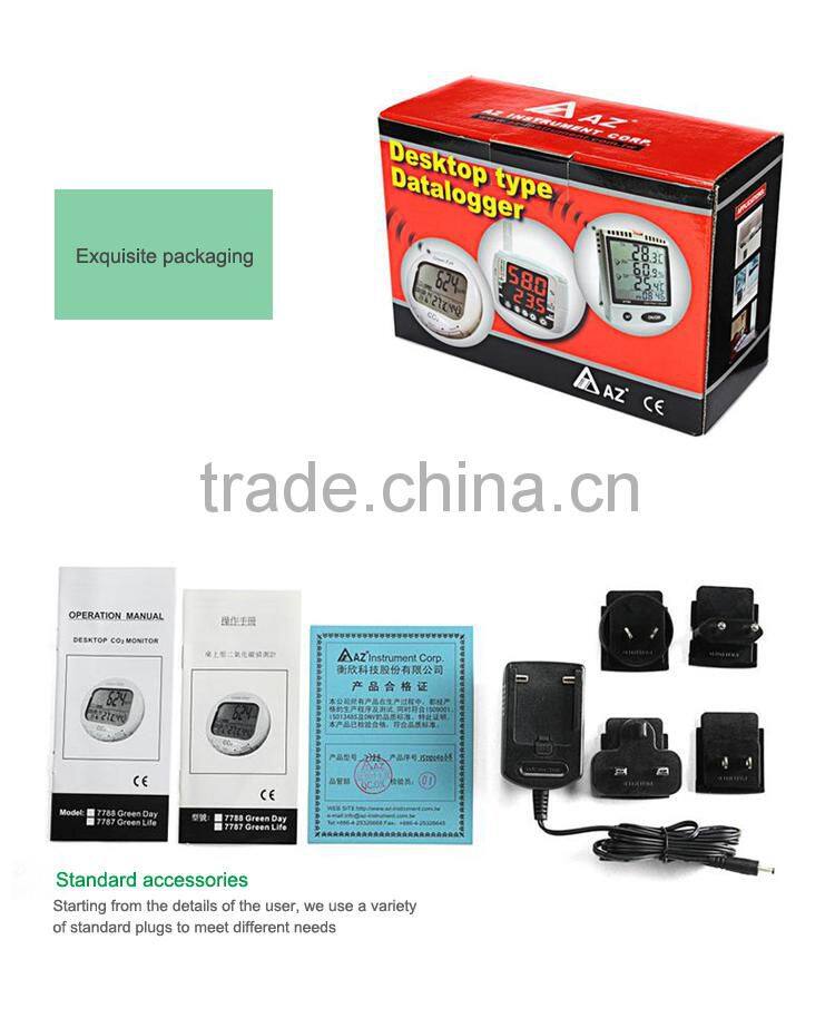 AZ7788 Carbon Dioxide Gas Detector 0~9999 ppm Range CO2 Analyzer With Alarm System