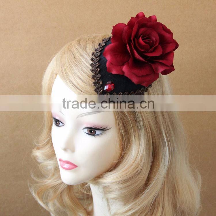 MYLOVE vintage big flower felt hat women party headwear wholesale