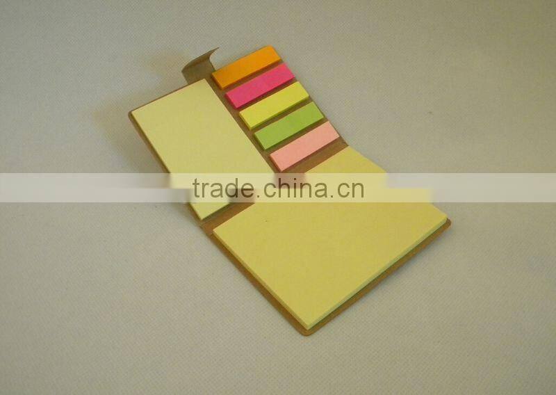Sticky memo notepad mini PU notebook with elastic