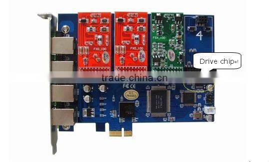 4 port FXS/FXO analog Asterisk PCI card