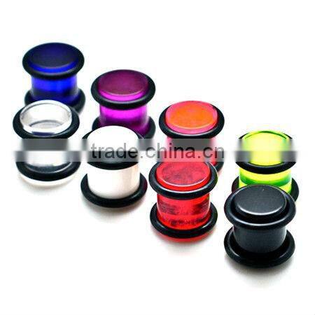 wholesale fashion jewelry striped acrylic ear plug body piercing jewelry