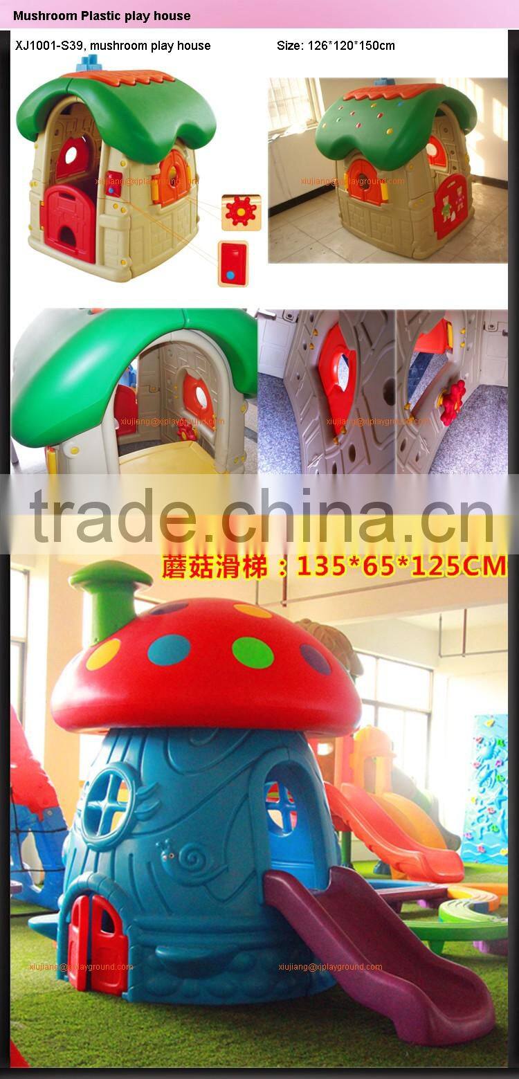 Kindergarten gymnastic systems children game center plastic play house with slide