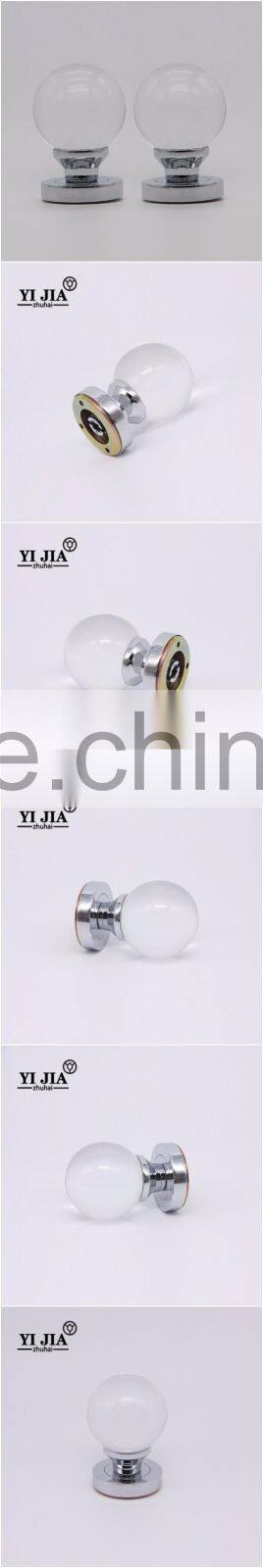 round shape clear chrome finish crystal knobs for doors
