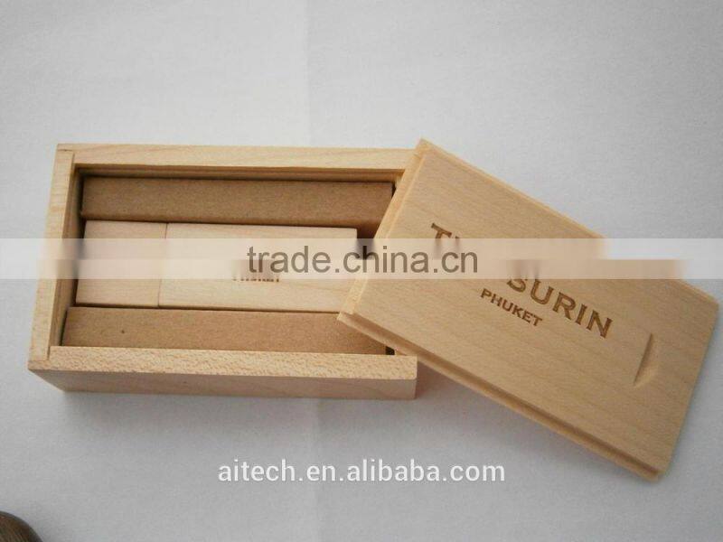 Customized Box and Wood USB Flash Drive 1GB 2GB 4GB 8GB 16GB 32GB wedding gift