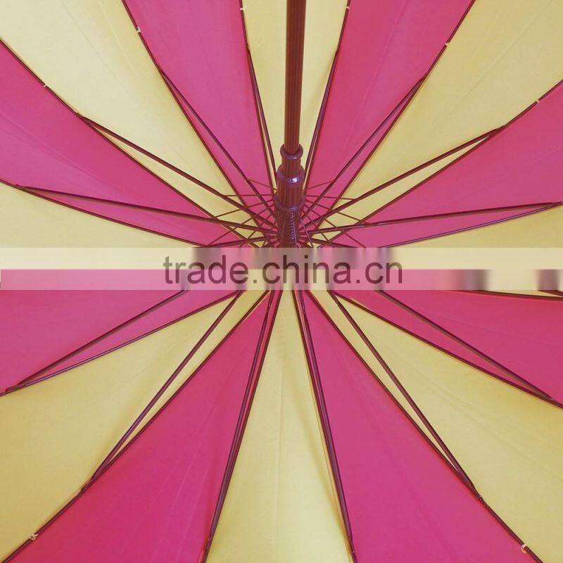 Manual open rainbow fashion long umbrella with 10 ribs