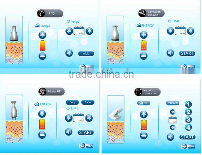 Ultrasound Cavitation RF Machine Cellulite Reduction Vacuum Roller System