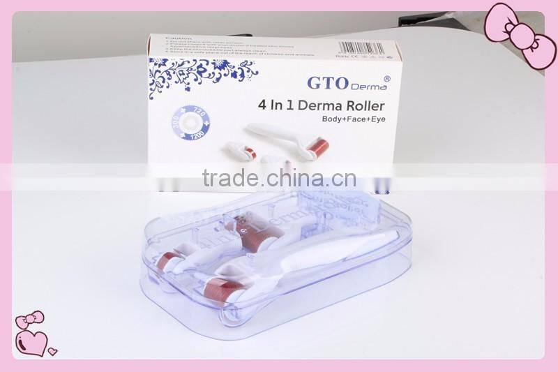 GTO 2017 newest medical stainless steel dermaroller 4 in 1 derma roller