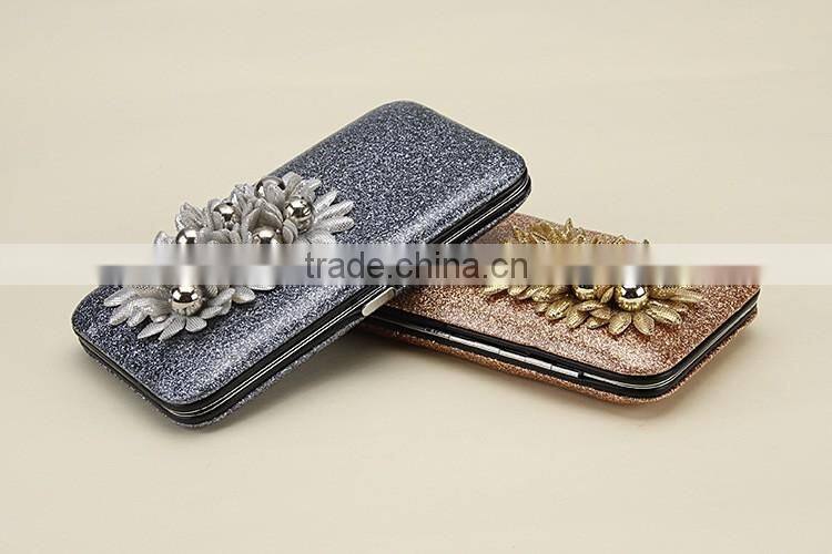 Bonvatt beauty stainless steel manicure set shining colorful pouch luxury manicure set