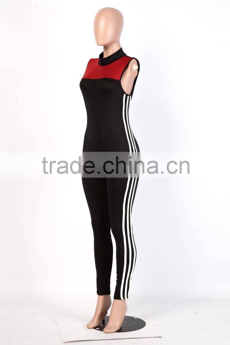 Bonvatt Sexy nightclub Europe and the United States sports women 's sleeveless tight Siamese trousers