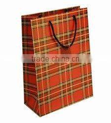 red printing craft paper bag with twisted handle