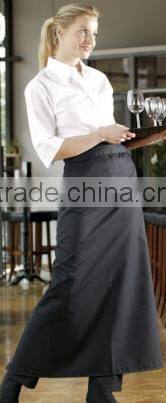 Black canvas bar long waist apron