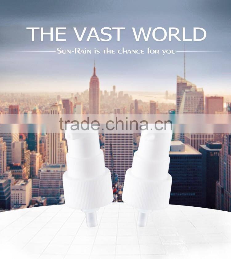 Cosmetic outspring treatment pump for bottles with press