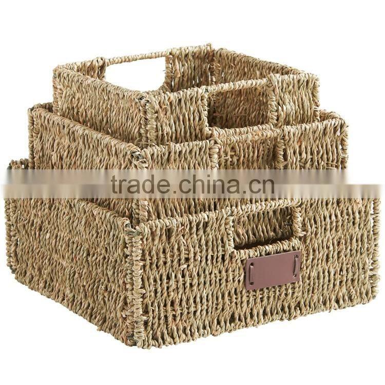 Home or hotel towel and shower gel storage tool seagrass woven bathroom basket
