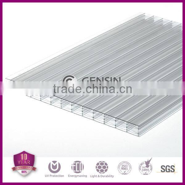 12/16/18mm 6-wall D Structure Multiwall Polycarbonate Sheet/Plastic Roof