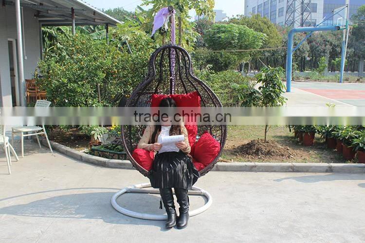 Synthetic Outdoor PE Rattan Round Wicker Swing Chair Furniture