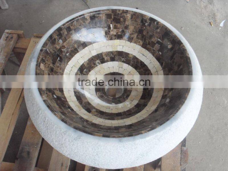 Small oval mosaic sink , vessel sinks