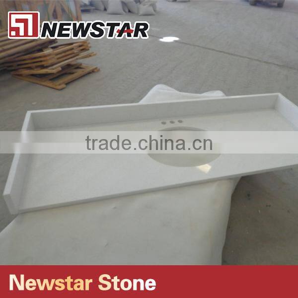 cheap kitchen and bathroom white quartz countertop