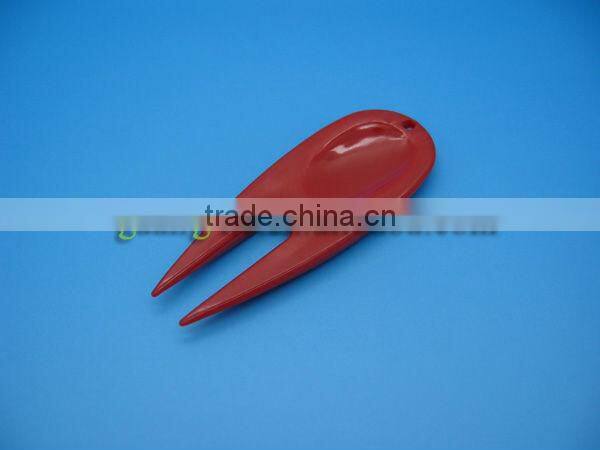 Red Golf Divot Tool of polylactide pla Material -- 100%biodegradable eco-friendly